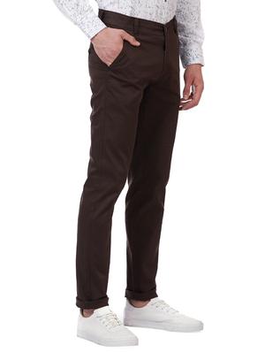 brown solid chinos - 16273059 - Standard Image - 2