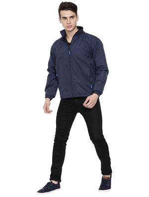 navy blue polyester reverisble casual jacket - 16273765 - Standard Image - 5