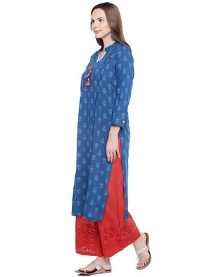 pintucks printed kurta - 16274225 - Standard Image - 2