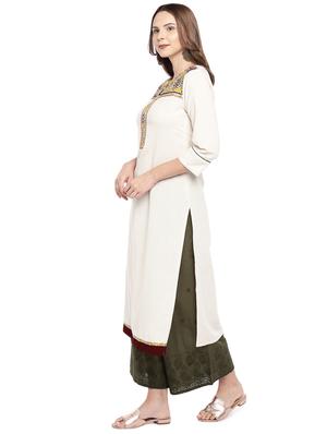 printed patch straight kurta - 16274230 - Standard Image - 2