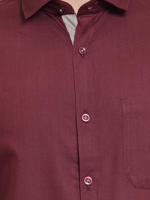 red solid formal shirt - 16274374 - Standard Image - 5