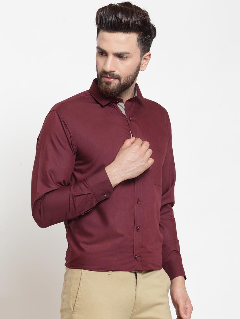 red solid formal shirt - 16274374 - Zoom Image - 2