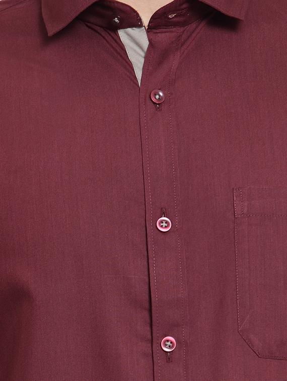 red solid formal shirt - 16274374 - Zoom Image - 5