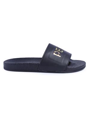 black rubber slip on flip flops - 16274447 - Standard Image - 2