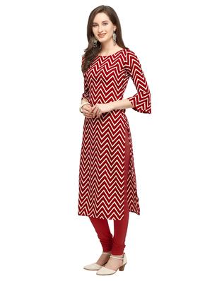 chevron straight kurta - 16274455 - Standard Image - 2