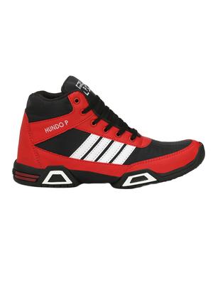 red leatherette lace up sport shoes - 16274475 - Standard Image - 2