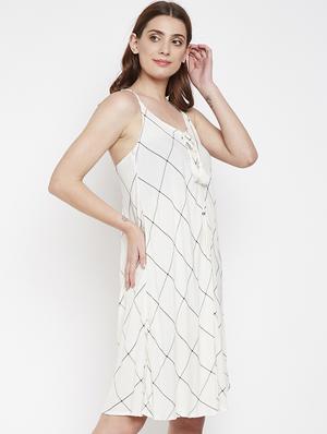 cami neck grid dress - 16274744 - Standard Image - 2