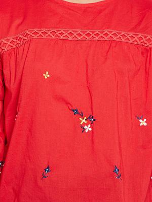 red cotton regular top - 16274924 - Standard Image - 5