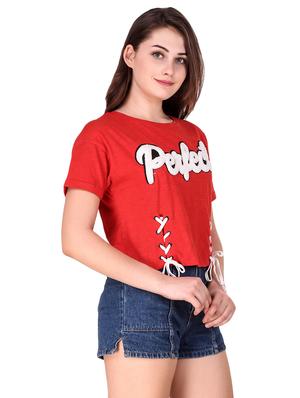 Lace up printed top - 16275100 - Standard Image - 2
