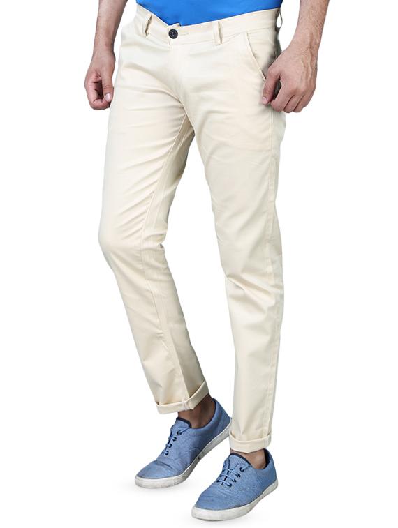 beige solid chinos - 16275262 - Zoom Image - 2
