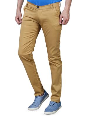 beige solid flat front casual trouser - 16275266 - Standard Image - 2