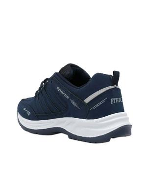 navy blue leatherette sport shoes - 16275780 - Standard Image - 2