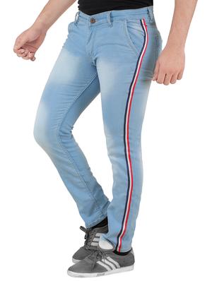 light blue denim side tape jeans - 16276044 - Standard Image - 2