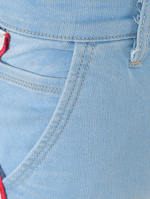 light blue denim side tape jeans - 16276044 - Standard Image - 5
