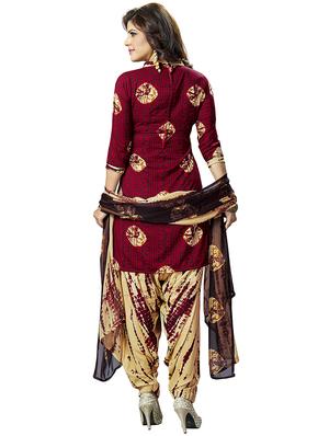 Printed salwar unstitched suit - 16276983 - Standard Image - 2