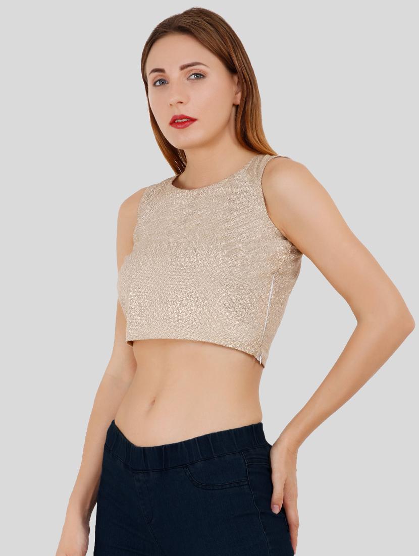 sleeveless printed crop top - 16277814 - Zoom Image - 2