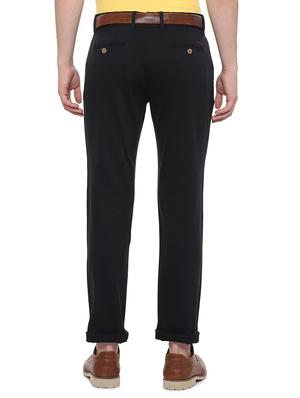 navy blue solid chinos - 16278035 - Standard Image - 2
