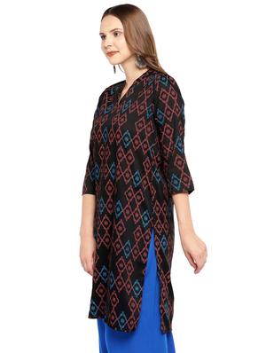 ikat printed straight kurta - 16279562 - Standard Image - 2