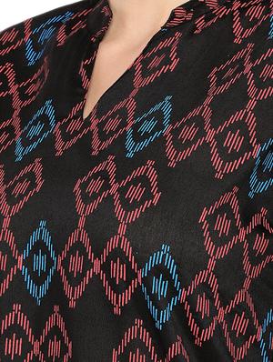 ikat printed straight kurta - 16279562 - Standard Image - 5