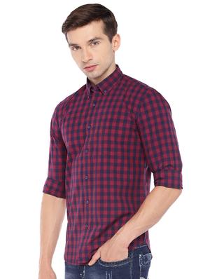red cotton casual shirt - 16279715 - Standard Image - 2