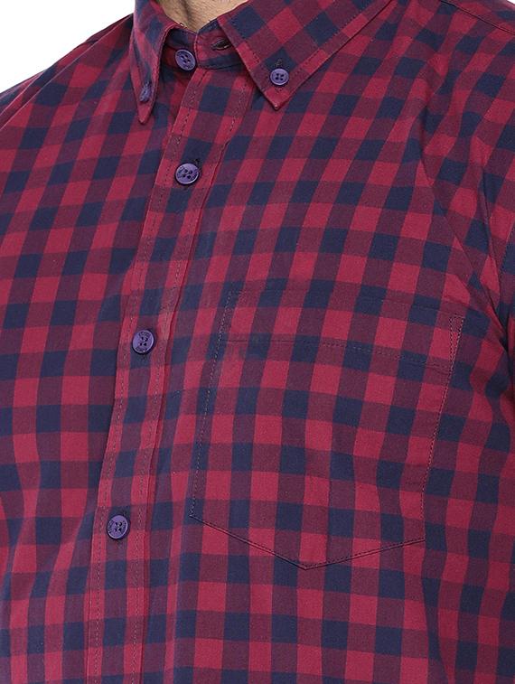 red cotton casual shirt - 16279715 - Zoom Image - 5