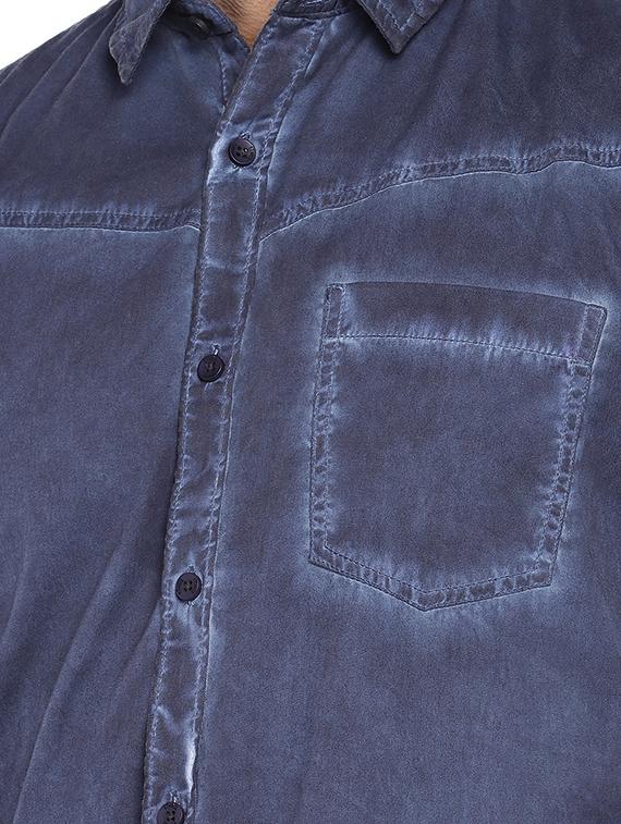 navy blue cotton casual shirt - 16279720 - Zoom Image - 5