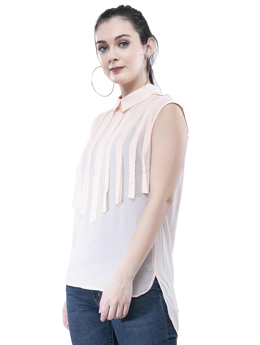 peter pan collar sheer top - 16280421 - Zoom Image - 2