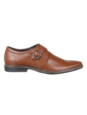 tan leather slip on monk straps - 16280556 - Standard Image - 2