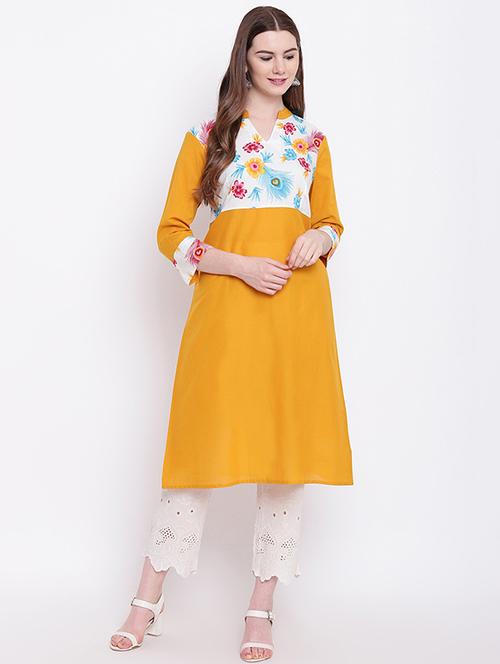 floral a-line kurta - 16280975 - Standard Image - 1