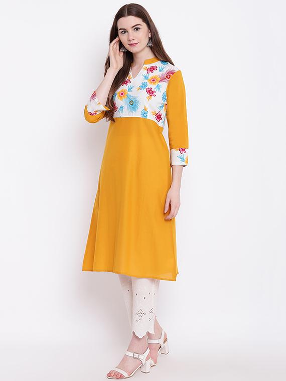 floral a-line kurta - 16280975 - Zoom Image - 2