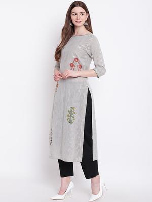 printed straight kurta - 16281023 - Standard Image - 2