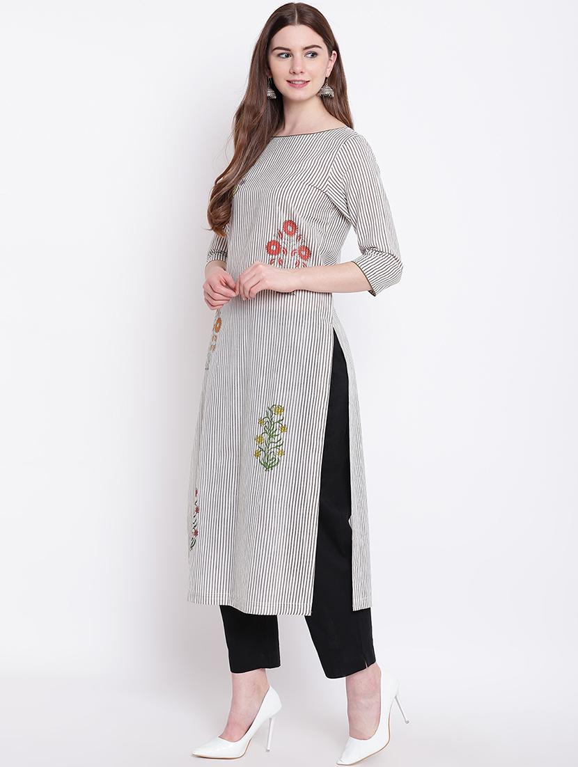 printed straight kurta - 16281023 - Zoom Image - 2