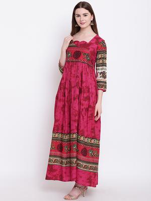 printed flared kurta - 16281069 - Standard Image - 2