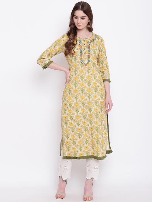 Embroidered straight kurta - 16281082 - Standard Image - 1