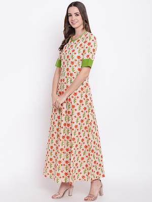 Floral a-line kurta - 16281127 - Standard Image - 2