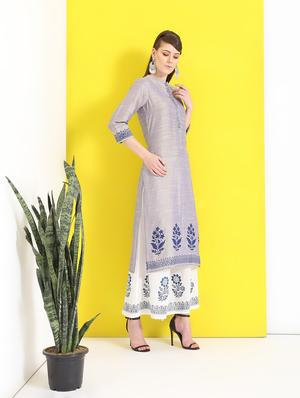 block print straight kurta - 16281157 - Standard Image - 2