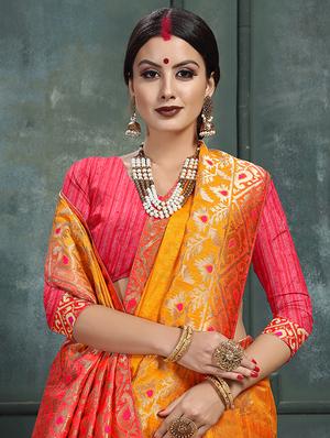 Zari banarasi saree with blouse - 16282124 - Standard Image - 2