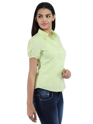 concealed placket puff sleeve shirt - 16282190 - Standard Image - 2