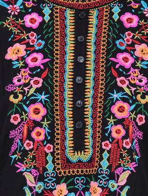 embroidered a-line kurti - 16282551 - Standard Image - 5