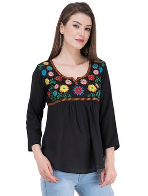 long sleeved embroidered top - 16282552 - Standard Image - 2