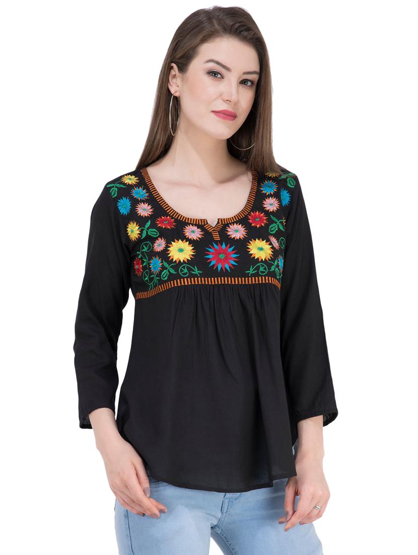 long sleeved embroidered top - 16282552 - Zoom Image - 2