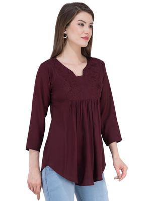 gather detail embroidered top - 16282554 - Standard Image - 2