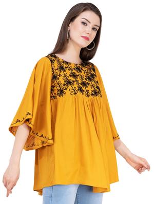 gather detail embroidered top - 16282569 - Standard Image - 2