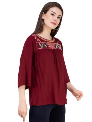 long sleeved embroidered top - 16282575 - Standard Image - 2