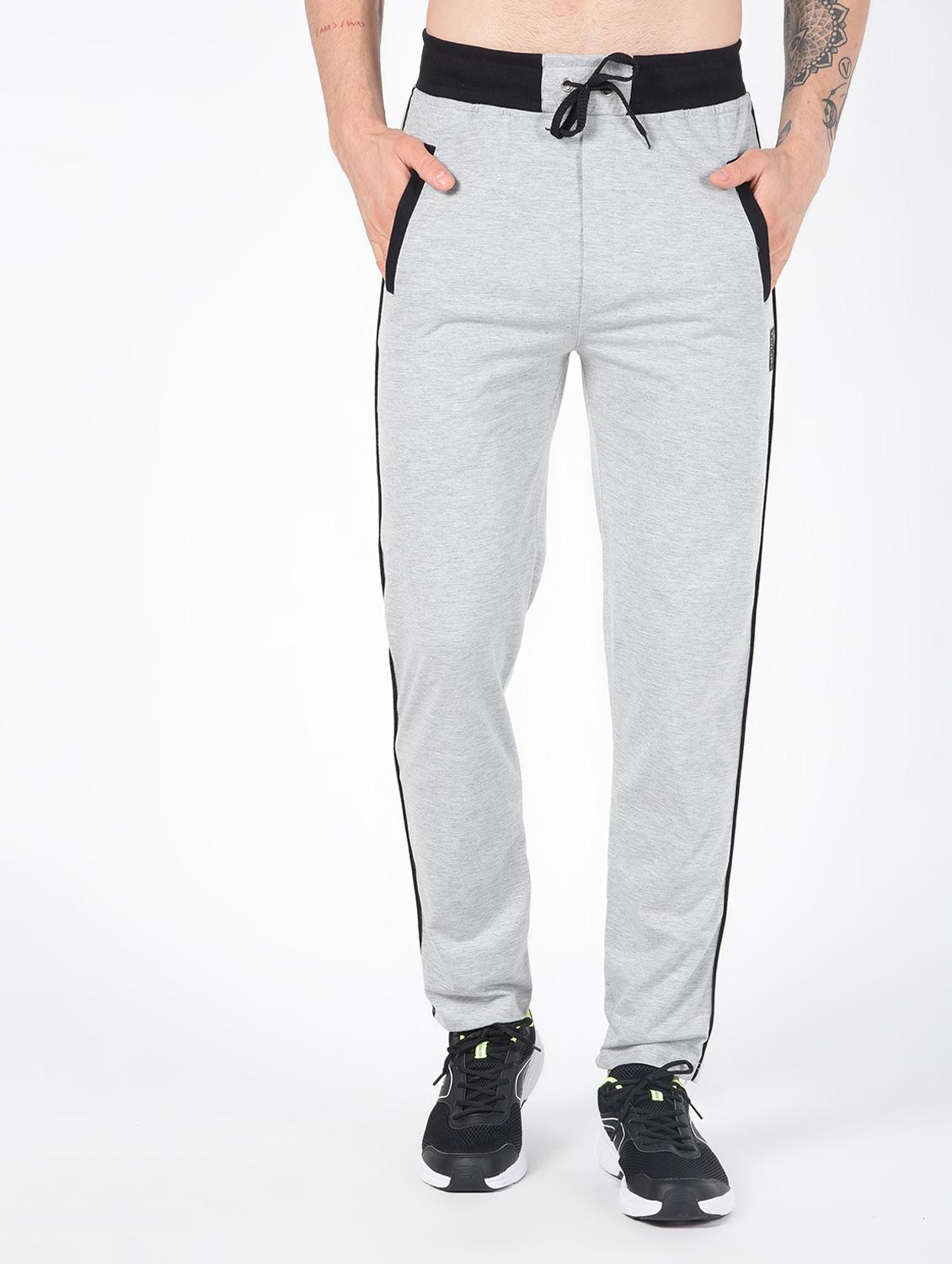 grey solid full length track pant - 16282597 - Zoom Image - 2
