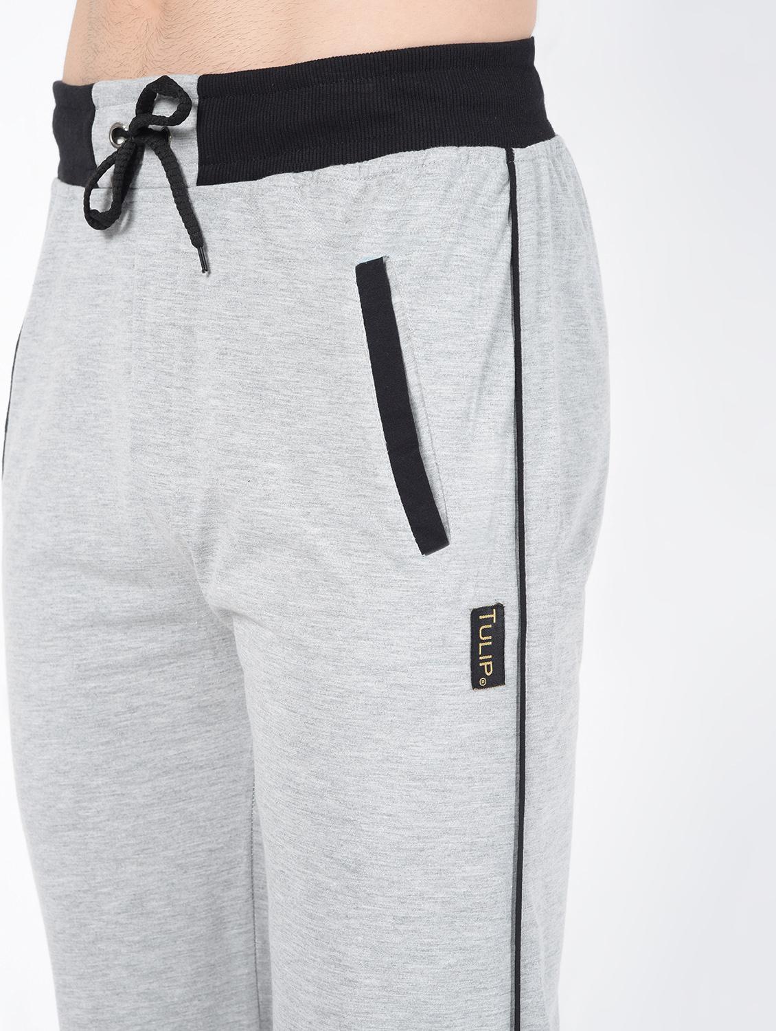grey solid full length track pant - 16282597 - Zoom Image - 5