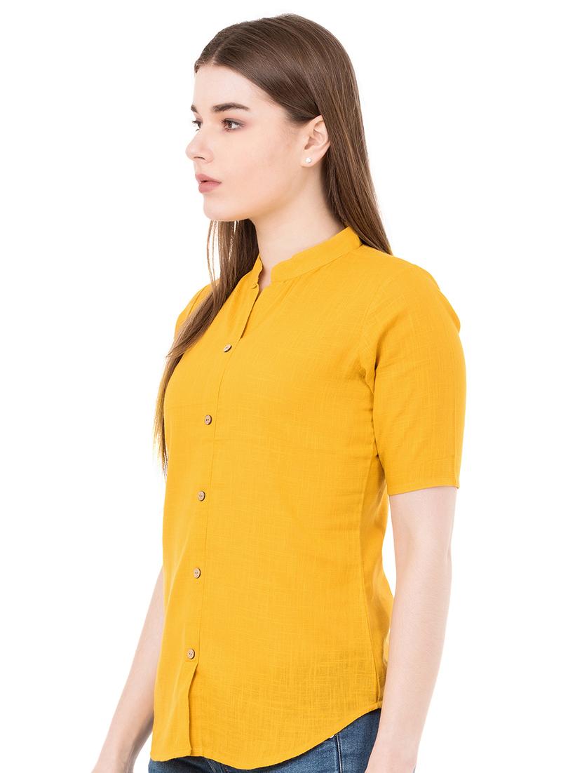 mandarin collar short sleeved shirt - 16282655 - Zoom Image - 2