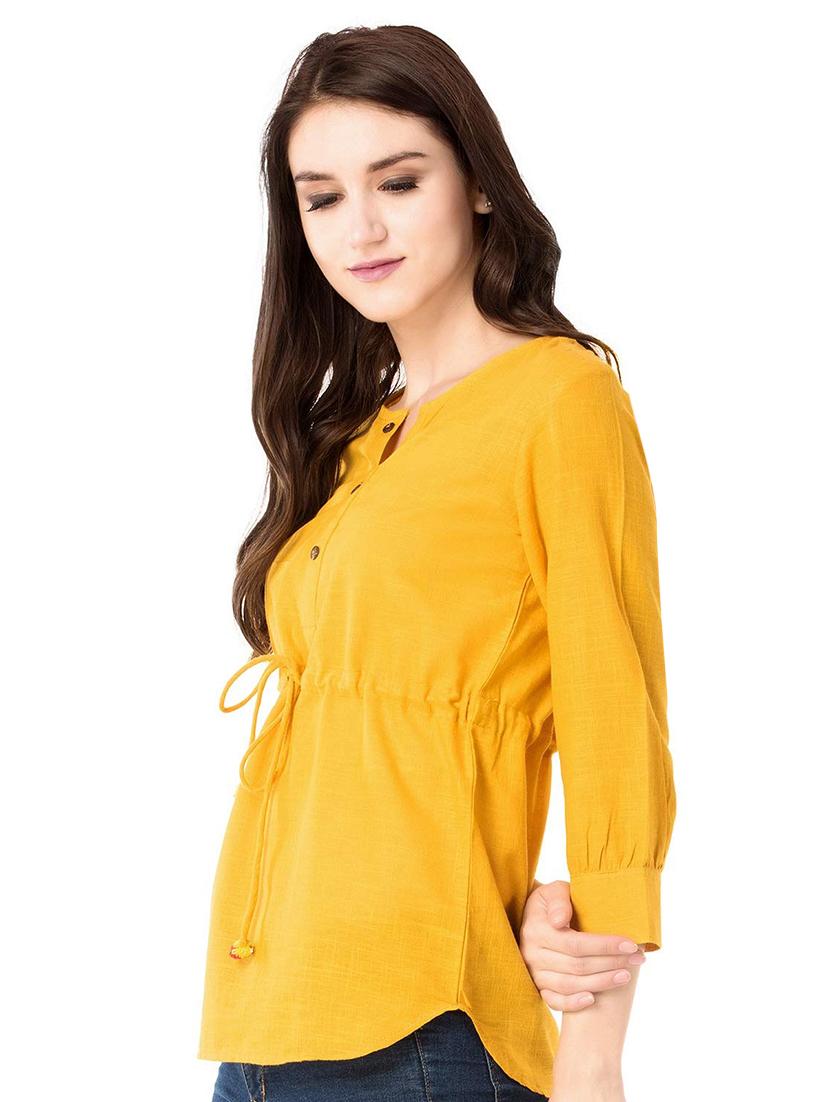 tie front long sleeved top - 16282659 - Zoom Image - 2