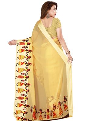 Conversational printed saree with blouse - 16282684 - Standard Image - 2
