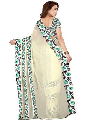 Floral printed saree with blouse - 16282692 - Standard Image - 2